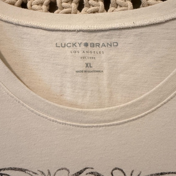 Lucky Brand Graphic Top XL – Cream Tee with “Graceful” Butterfly & Floral Design - Picture 2 of 2